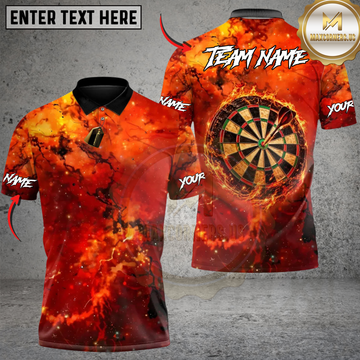 Maxcorners Fiery Flame Ring Darts Arrow Personalized Name, Team Name 3D Unisex Shirt