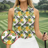 Maxcorners Tropical Pineapple Rifle Golf Shirt, Hawaiian Tactical Print, Women’s Golf Polo LM1507