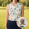 Maxcorners Western Desert Cowboy Boots Pattern Golf Shirt, Women’s Golf Polo, Ladies Golf Tops LM1507