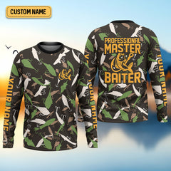 Maxcorners Professional Master Baiter Fishing UPF Shirts, Camo Fishing Shirt, Presents For Fishermen