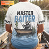 Maxcorners Master Baiter Shirt, Personalized Funny Raccoon Fishing Long Sleeve For Men, Fishing UPF Shirts