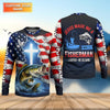 Maxcorners Jesus Made Me A Fisherman Shirt Christian, Patriotic Bass Fishing Tee For Men, Fishing UPF Shirts