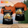 Maxcorners Funny Middle Finger, Personalized Fishing Shirt, Savage Angler Long Sleeve for Men, Fishing Shirts For Men