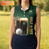 Maxcorners Birdie Bogey Eagle Par Cheers Fckers Golf And Beer St Patrick's Day Green Women's Golf Tops, Ladies Golf Polos