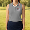 Maxcorners Gray Best Papa By Par Embroidered Golf Polo Shirt, Golf Polo For Women, Women’s Golf Apparel LM1507