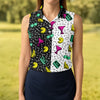 Maxcorners Retro Cassette Sunglasses Cocktail Banana Split Golf Shirt, Golf Tops For Women, Women’s Golf Apparel, Printed Golf Shirt LM1507