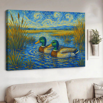 Maxcorners Mallard Duck Hunting Canvas – Rustic Wildlife Wall Art for Hunters