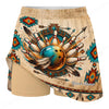 Maxcorners Customized Bowling Trouser Skirts With Shorts Underneath, Bowling Native American With Pockets
