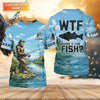 Maxcorners WTF Where’s The Fish, Bigfoot Fishing Personalized UPF Shirt