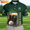 Maxcorners Birdie Bogey Eagle Par Cheers Fckers Golf And Beer St Patrick's Day Green Golf Tops For Men, Golf Shirts For Men