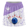 Maxcorners Customized Bowling Trouser Skirts With Shorts Underneath, Bowling Scroll Pattern Vector With Pockets