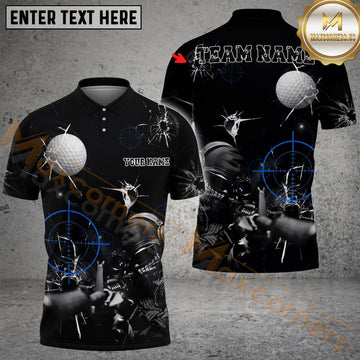 Maxcorners Golf Shooting Aim Sniper Personalized Name, Team Name 3D Shirt (4 Colors)