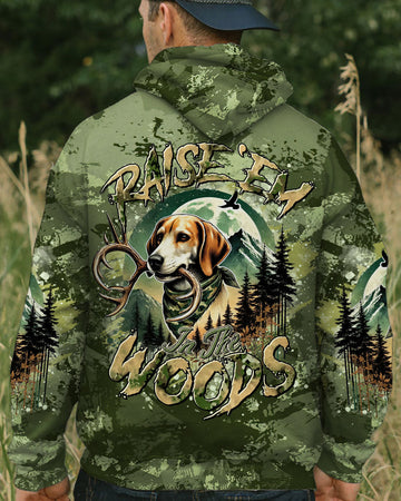 Maxcorners Raise 'Em In The Woods Deer Hunting Foxhound Dog All Over Print LM1601