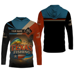 Maxcorners Texas Fishing Patriotic Fishing Shirt, SPF Shirt For Men, Custom Fishing Shirt, Presents For Fishermen