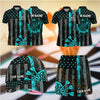 Maxcorners Darts Geometric Dartboard Pattern Design Personalized Team Sportswear Set - Polo Shirt, Cap & Skorts