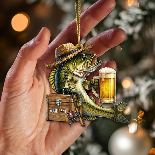Maxcorners Fishing Lover, Home Decor, Christmas Ornament, Personalized Ornament4 2D Flat LM2111