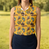 Maxcorners Yellow Cowboy Rodeo Desert Western Hawaiian Golf Shirt, Women's Golf Tops, Golf Polo For Women LM1507