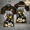 Maxcorners Bowling White Tiger Bowling Cool Multicolor Personalized 3D Shirt