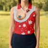 Maxcorners Funny Santa Costume Snowflake Christmas Golf Shirt, Women's Golf Tops, Printed Golf Shirt LM1507