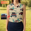Maxcorners Personalized Pickup Truck Golf Shirt, Southwestern Desert Cactus Pattern, Golf Shirt For Women LM1507