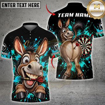 Maxcorners Darts & Funny Donkey Dartboard Graffiti Graphic Multicolor Customized Name, Team Name 3D Shirts