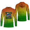 Maxcorners Weekend Hooker Green Yellow Orange Fishing UPF Shirts, Hooded Sun Shirt, Gift For Fisherman
