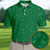 Maxcorners Golf And Beer Lucky Four Leaf Clover St Patrick's Day Green Golf Tops For Men, Golf Gift For Men