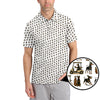 Maxcorners Doberman Pattern Golf Polos, Dog Golf Shirt For Golfers, Crazy Golf Shirts