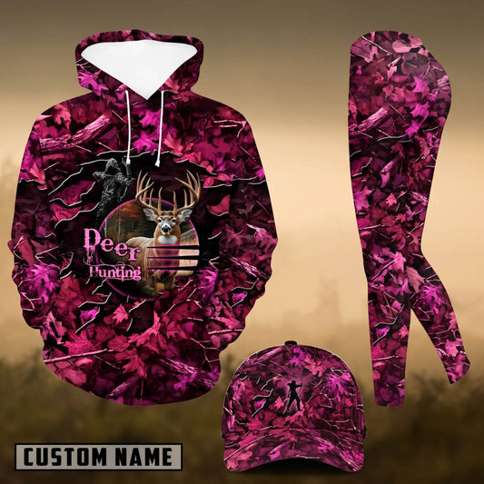 Maxcorners Hunting Pink Camo Whitetail Deer Hunter 3D Shirts