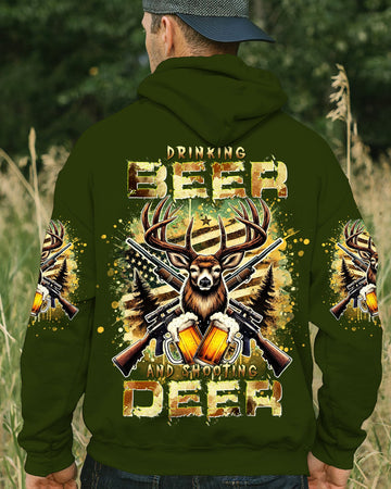 Maxcorners Drinking Beer And Shooting Deer Hunting All Over Print LM1601