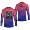 Maxcorners Weekend Hooker Purple Pink Shirt, Fishing UPF Shirts, Hooded Sun Shirt, Gift For Fisherman
