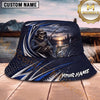 Maxcorners Fishing Dark Sunset Skull Angler Sport Personalized 3D Bucket Hat (13 Fish Species)