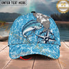 Maxcorners Fishing Coastal Compass Artwork Personalized Name 3D Cap (12 Fish Species)