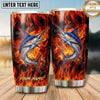 Maxcorners Fishing Tumbler Red Orange Inferno Flame Design Personalized Name Tumbler (13 Species)