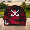 Maxcorners Golf Ball and Crossed Clubs Smoke Pattern Personalized Name 3D Classic Cap