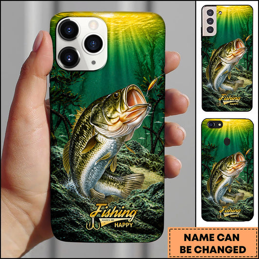 Maxcorners Underwater Sunbeam Nature Personalized Name Phone Case (13 Fish Species)