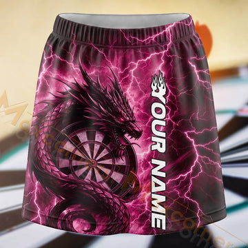 Maxcorners Darts Magenta Smoke Dartboard Personalized 3D Skort, Skirts With Shorts
