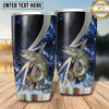 Maxcorners Fishing Tumbler Black Silver Lightning Bolt Design Personalized Name Tumbler (13 Species)