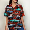 Maxcorners Personalized Classic Car Hawaiian Shirt, Seamless Tribal Pattern Custom Photo Car Aloha Shirts (Up to 5 photos)