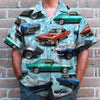 Maxcorners Personalized Classic Car Hawaiian Shirt, Custom Photo Car Aloha Shirts Water Pattern (Up to 5 photos)