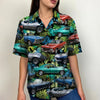 Maxcorners Personalized Classic Car Hawaiian Shirt, Tropical Tree Pattern, Custom Photo Car Aloha Shirts (Up to 5 photos)
