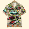 Maxcorners Personalized Hot Rod Hawaiian Shirt, "America Map Patern" Custom Photo Car Aloha Shirts (Up to 5 photos)