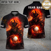 Maxcorners Dark Skull Golf Polo Personalized Name, Team Name 3D Shirt (4 Colors)