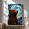 Maxcorners Starry Night Bear Canvas Whimsical Celestial Animal Wall Art LM2611