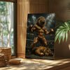 Maxcorners Boxing Lion Champion Canvas Fierce Animal Fighter Wall Art LM2611