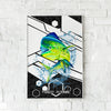 Maxcorners Mahi Mahi Fishing Tech Carbon Geometry Splash Design Personalized Name 3D Poster
