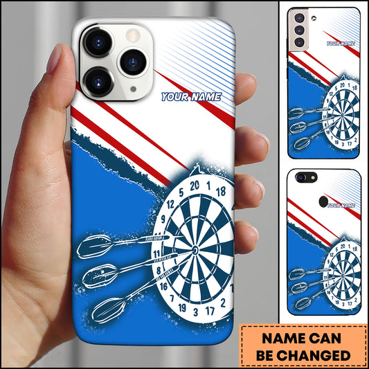 Maxcorners Darts Red White Blue Dartboard Multicolor Personalized Name 3D Phone Case