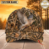 Maxcorners Hunting Wildlife Realistic Autumn Woodland Camo Personalized Name 3D Cap