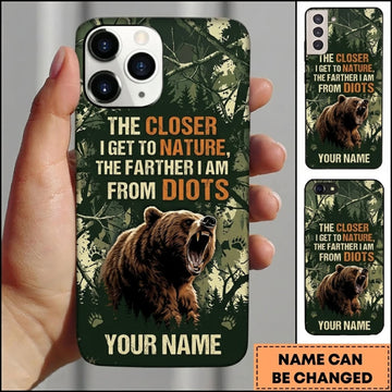 Maxcorners Hunting Closer To Nature Deer Forest Green Camo Personalized Name 3D Phone Case