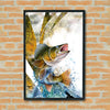 Maxcorners Walleye Fishing Halftone Dynamic Splash Design Personalized Name 3D Poster